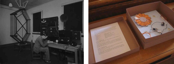 Judy Spark: “Aerial Coil” (B/W print Courtesy of BT Archives) and “Of Origins Unknown; the Galena Radio” from Tuning to the Ether, Cupar Festival of Visual Art, 2009