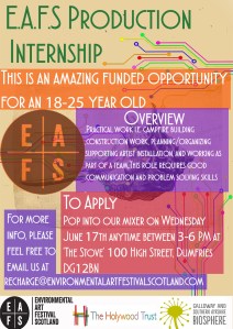 EAFS Production Intern Advert WEB