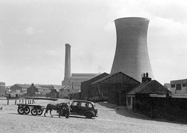 Image of mow demolished Port Dundas Power Station.Port Dundas Power Station served the Tram System in Glasgow.
